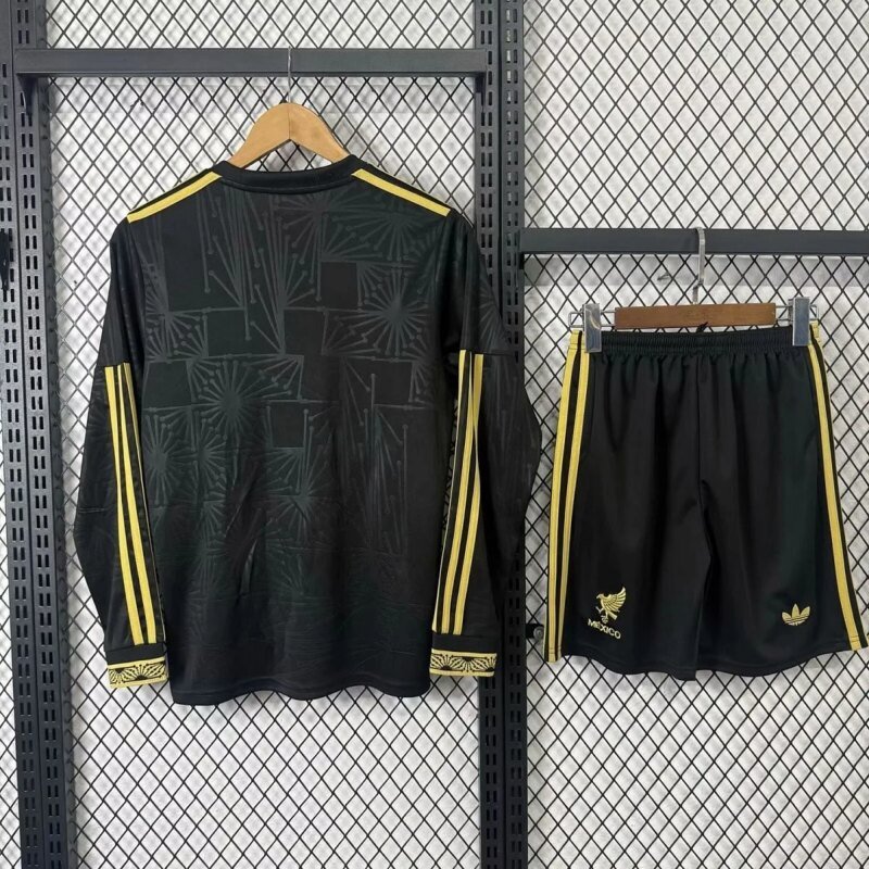 2025 Mexico National Team Special Edition Black Long Sleeve Football Shirt 1:1 Thai Quality Kids Size