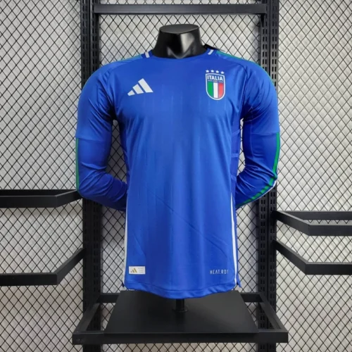 2024 Player Version Long Sleeve Italy Home Soccer Shirt 1:1 Thai Quality