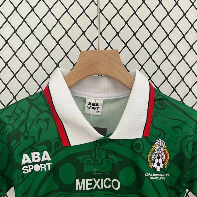 1998 Retro Mexico National Team Home Football Shirt 1:1 Thai Quality Kids Size