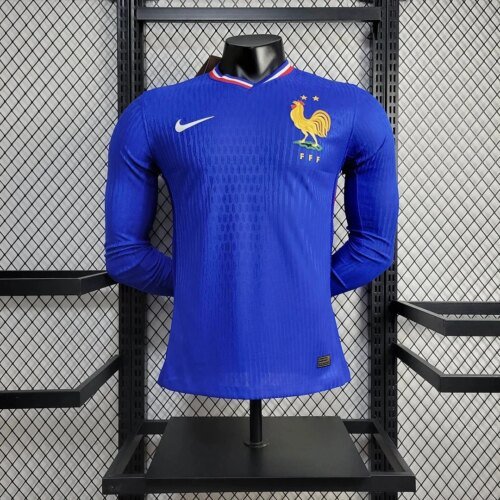 2024 Player Version Long Sleeve France Home  Football Shirt 1:1 Thai Quality