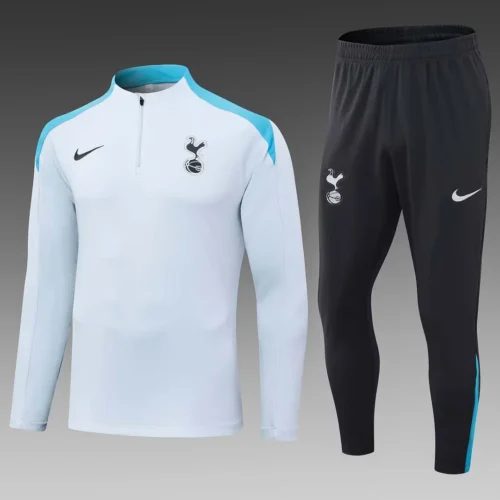 2024/2025 Tottenham Half-Pull Training Suit Light Gray Football Shirt 1:1 Thai Quality
