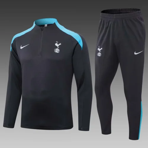 2024/2025 Tottenham Half-Pull Training Suit Black Football Shirt 1:1 Thai Quality