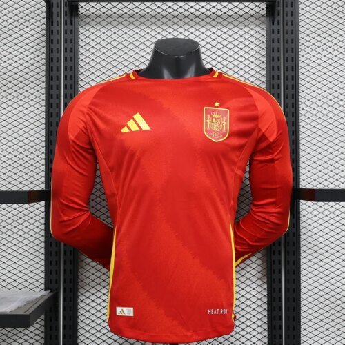 2024 Player Version Spain National Team Home Long Sleeve Football Shirt  1:1 Thai quality