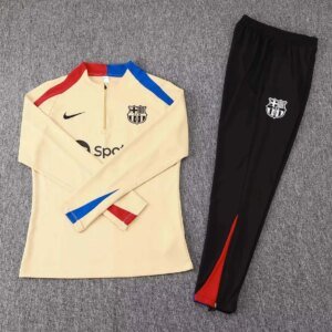 2024/2025 Barcelona Half-Pull Training Suit Yellow Jersey Set