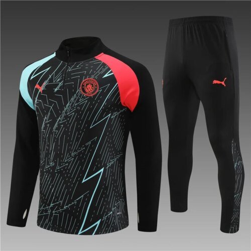 2023/2024 Manchester City Half-Pull Training Suit Black Camouflage football shirt 1:1 Thai quality