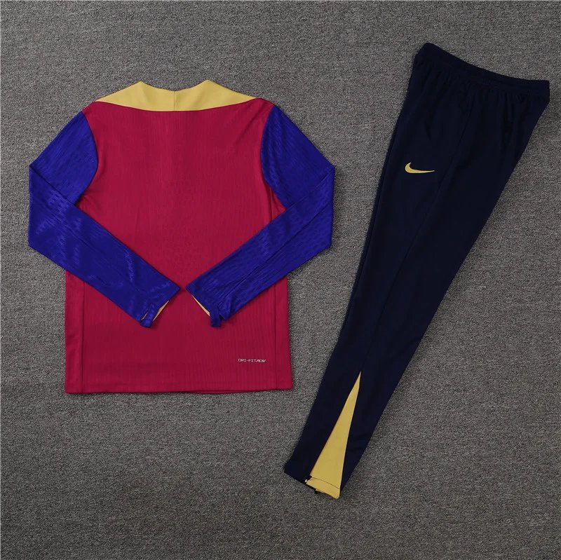 2024/2025 Barcelona Half-Pull Training Red Jersey Set  1:1 Thai Quality