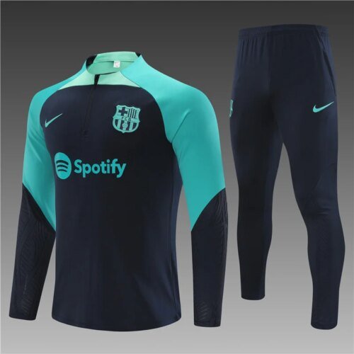 2023/2024 Barcelona Half-Pull Training Suit Wear Royal blue Jersey Set