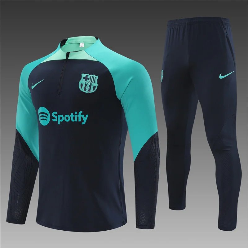2023/2024 Barcelona Half-Pull Training Suit Wear Royal blue Jersey Set