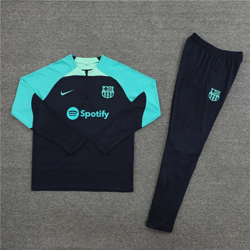 2023/2024 Barcelona Half-Pull Training Suit Wear Royal blue Jersey Set
