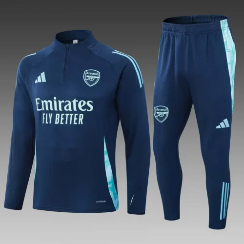 2024/2025 Arsenal Half-Pull Training Suit Royal Blue Football Shirt 1:1 Thai Quality