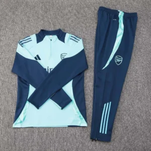 2024/2025 Arsenal Half-Pull Training Suit light Blue Football Shirt 1:1 Thai Quality