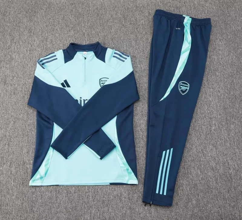 2024/2025 Arsenal Half-Pull Training Suit light Blue Football Shirt 1:1 Thai Quality