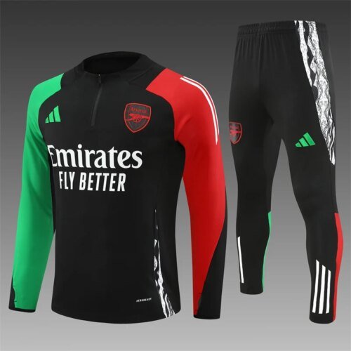 2024/2025 Arsenal Half-Pull Training Suit black Football Shirt 1:1 Thai Quality