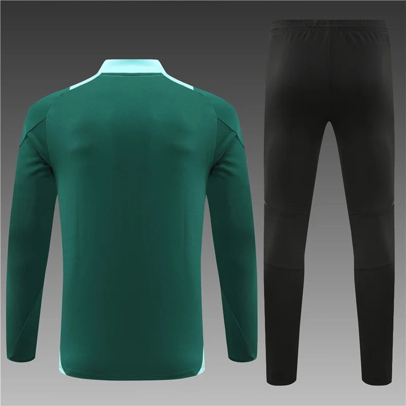 2024/2025 Manchester United Half-Pull Training Suit Wear Green Football Shirt 1:1 Thai Quality