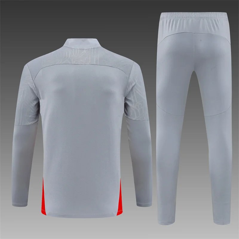 2024/2025 AC Milan Half-Pull Training Suit Grey Soccer Jersey 1:1 Thai Quality