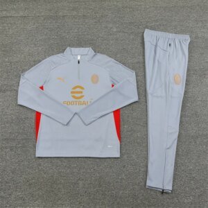 2024/2025 AC Milan Half-Pull Training Suit Grey Soccer Jersey 1:1 Thai Quality