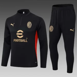 2024/2025 AC Milan Half-Pull Training Suit  Black Soccer Jersey 1:1 Thai Quality