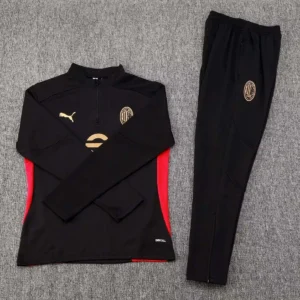 2024/2025 AC Milan Half-Pull Training Suit  Black Soccer Jersey 1:1 Thai Quality