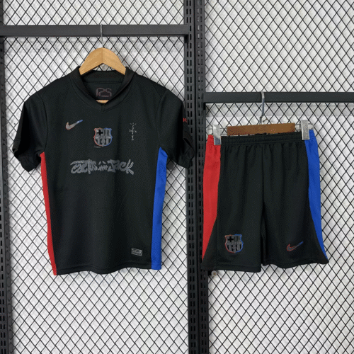 2024/2025 Barcelona Away Limited Edition TRAVIS SCOTT Football Shirt 1:1 Thai Quality Kids Size （New Ads）