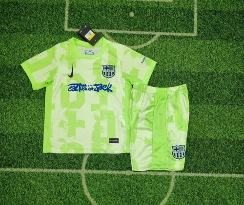 2024/2025 Barcelona Third Away Limited Edition TRAVIS SCOTT Football Shirt 1:1 Thai Quality Kids Size