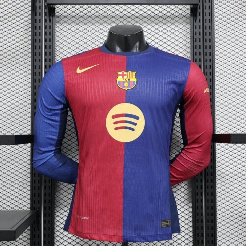 6849b54764c0b_1 2024/2025 Player Version Long Sleeve Barcelona Home Football Shirt 1:1 Thai Quality
