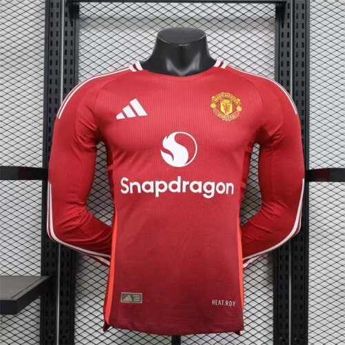 6849b5a282e4a_1 2024/2025 Player Version Manchester United Home Long Sleeve Football Shirt 1:1 Thai Quality