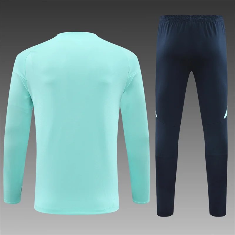 2024/2025 Real Madrid Half-Pull Training Suit Lake Blue Football Shirt 1:1 Thai Quality
