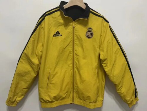 2024/2025 Real Madrid Yellow Camouflage Double-Sided Silicone Windbreaker 1:1 Thai Quality