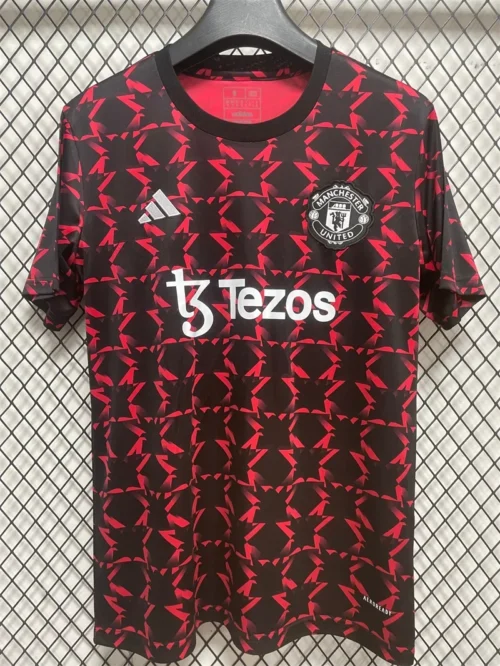 2024/2025 Manchester United Pre-Match Training Suit Red Football Shirt 1:1 Thai Quality