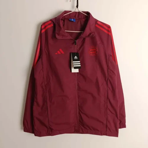 2024/2025 Bayern Munich Windbreaker Burgundy Football Shirt 1:1 Thai Quality