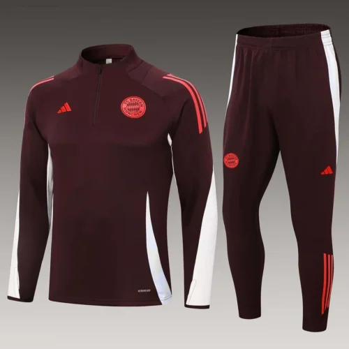2024/2025 Bayern Munich Half-Pull Training Suit Dark Purple Football Shirt 1:1 Thai Quality