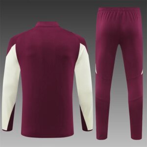 2024/2025 Bayern Munich Half-Pull Training Suit Red Date Color Football Shirt 1:1 Thai Quality