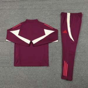 2024/2025 Bayern Munich Half-Pull Training Suit Red Date Color Football Shirt 1:1 Thai Quality