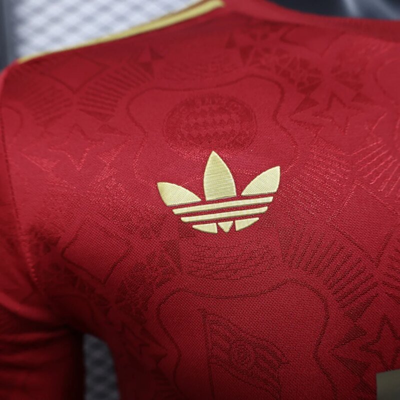 2025/2026 Player Version Bayern Munich 125th Anniversary Edition Red Long Sleeve Football Shirt 1:1 Thai Quality