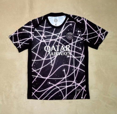 2025/2026 Psg Paris Saint-Germain Pre-Match Training Suit Black Football Shirt 1:1 Thai Quality