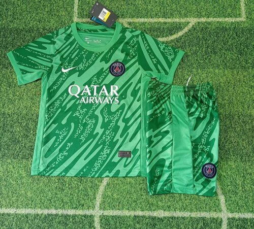 2024/2025 Psg Paris Saint-Germain Goalkeeper Green Football Shirt 1:1 Thai Quality Kids Size