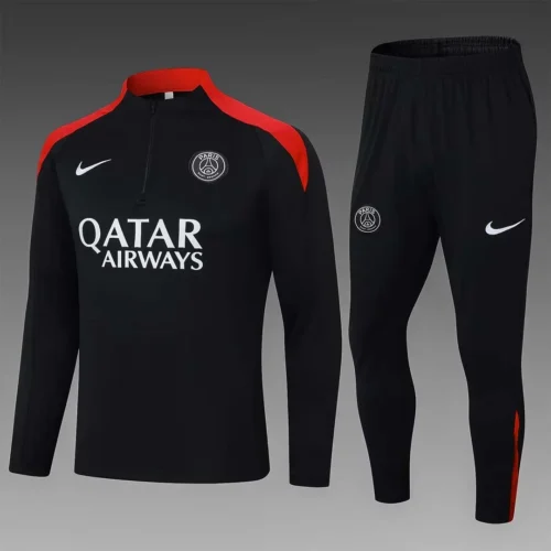 2024/2025 Psg Paris Saint-Germain Half-Pull Training Black Set