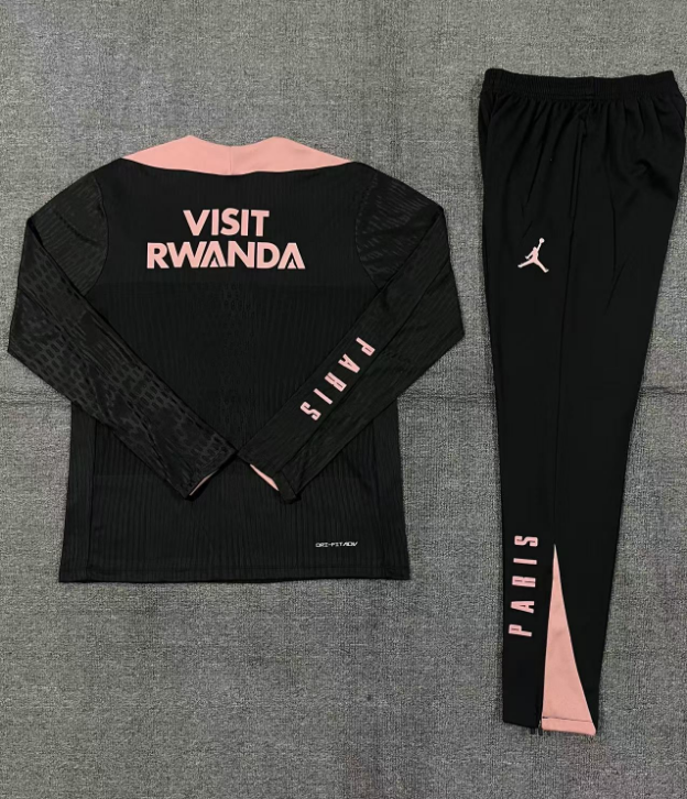 2024/2025 Psg Paris Saint-Germain Half-Pull Training Black And Pink Set 1:1 Thai Quality