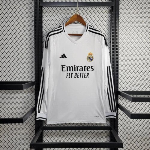 2024/2025 Real Madrid Home Long Sleeve Football Shirt 1:1 Thai Quality