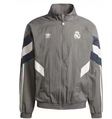 2024/2025 Real Madrid Windbreaker Jersey Grey 1:1 Thai Quality
