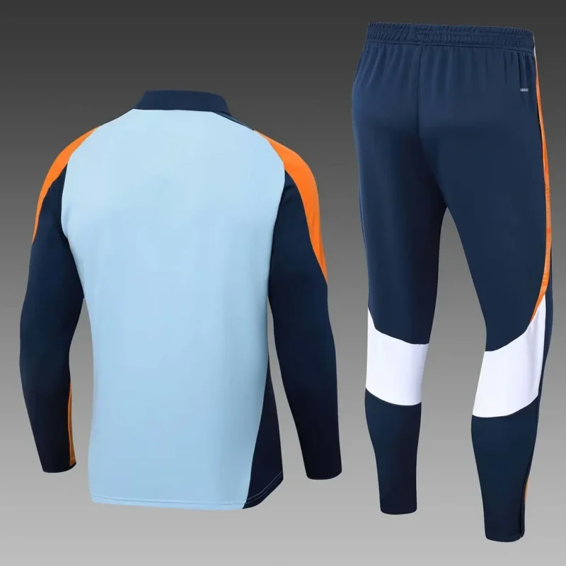2024/2025 Real Madrid Half-Pull Training Suit Baby blue Football Shirt 1:1 Thai Quality