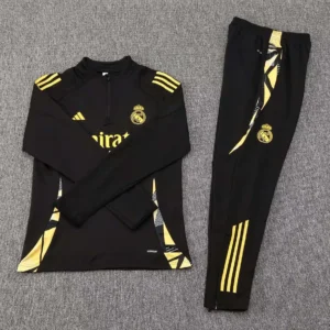 2024/2025 Real Madrid Half-Pull Training Suit Black Football Shirt 1:1 Thai Quality