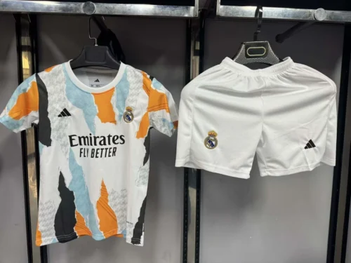 2024/2025 Real Madrid Pre-Match Training Suit Football Shirt 1:1 Thai Quality  Kids Size