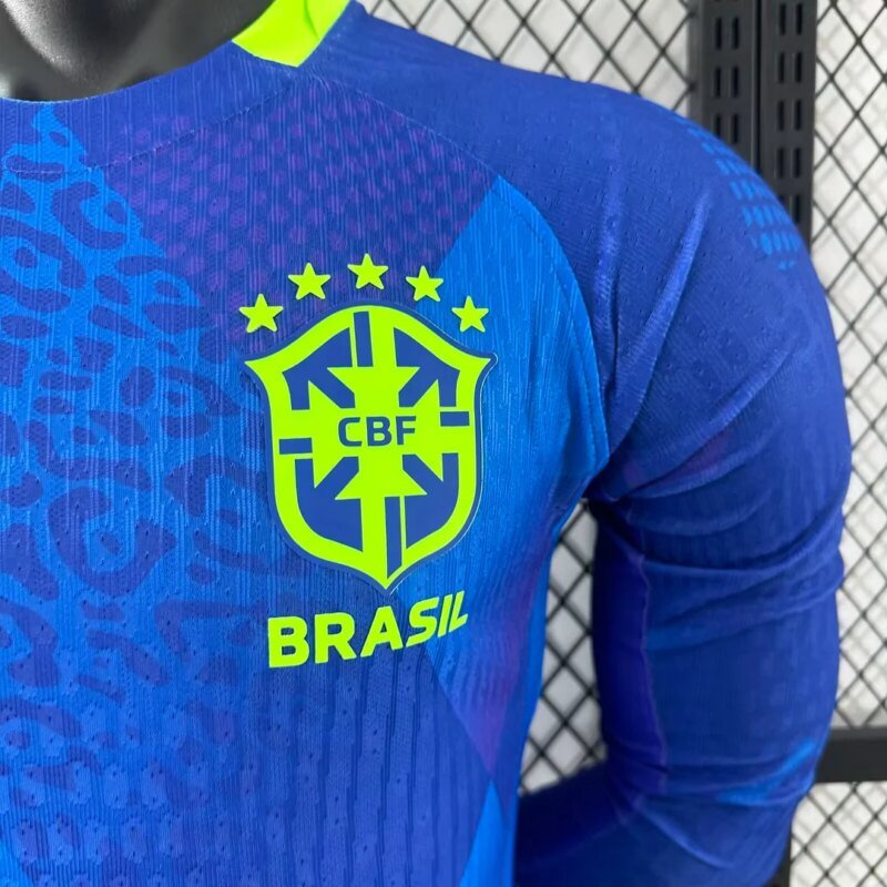 2025 Player Version Long Sleeve Brazil Away Soccer Jersey 1:1 Thai Quality