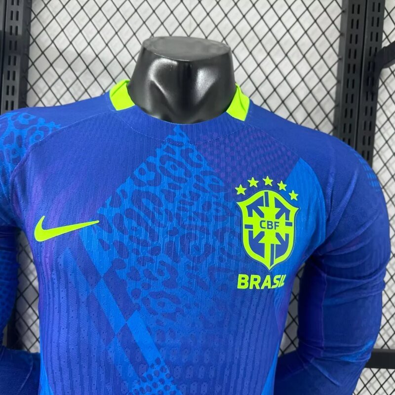 2025 Player Version Long Sleeve Brazil Away Soccer Jersey 1:1 Thai Quality
