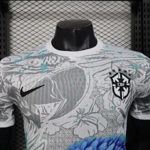 2025 Player Version Brazil Special Edition White And Blue Football Jersey 1:1 Thai Quality