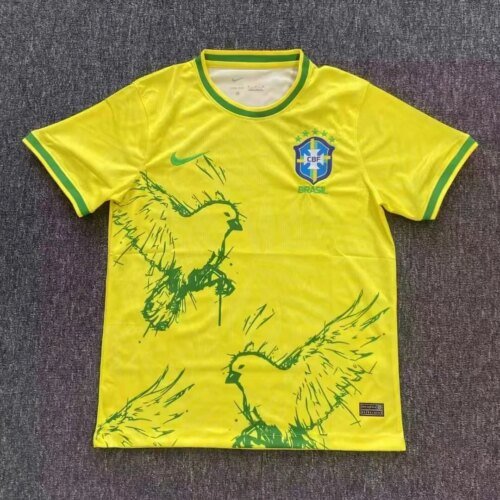 2025 Brazil Special Edition Bird Yellow Soccer Jersey 1:1 Thai Quality