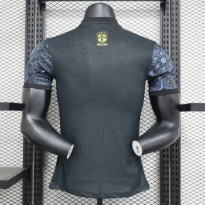 2024 Player Version Brazil Special Edition Jesus Black Gray Soccer Jersey