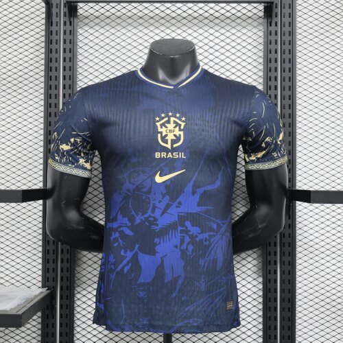 2024 Player Version Brazil Special Edition Black and Blue Football Jersey 1:1 Thai Quality