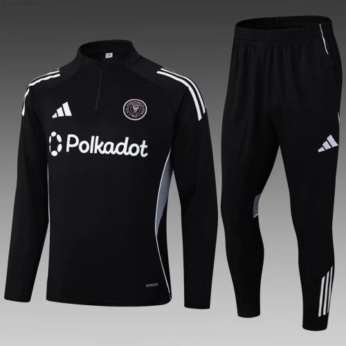 2025/2026 Inter Miami Half-Pull Training Suit Black Football Shirt 1:1 Thai Quality